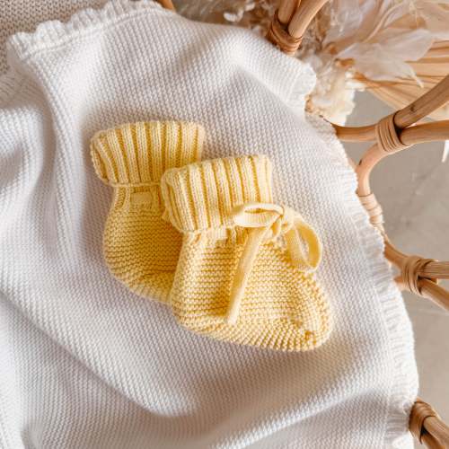 Mini Knit Booties - Lemon