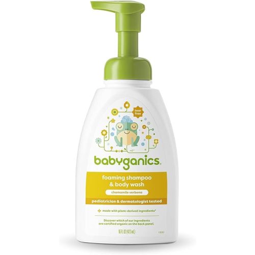Babyganics Baby Shampoo + Body Wash Pump Bottle, Chamomile Verbena, 16oz