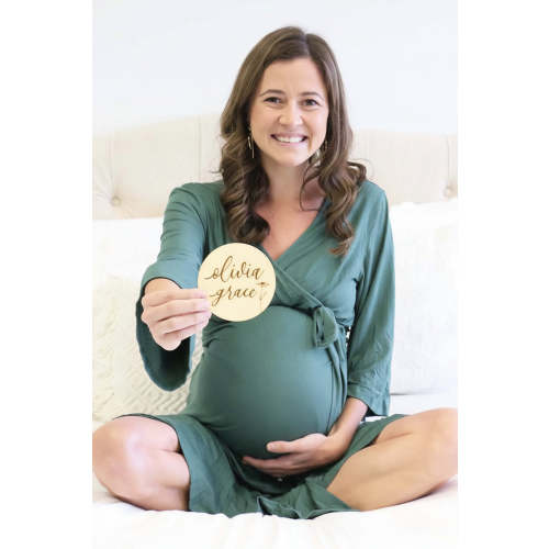 Bamboo Knit Maternity Robe | Solids