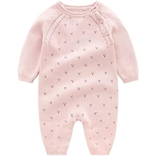 Newborn Baby Knitted Sweater Onesie Romper Infant Girl Boy Long Sleeve Knit Bodysuit Casual Sweater Warm Clothes