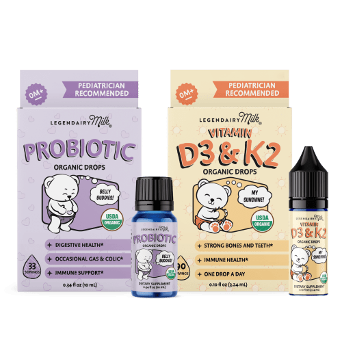 Newborn Essentials Pack | Probiotic D3K2 Drops | Legendairy Milk