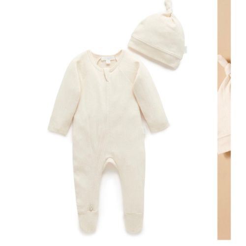 Pointelle Growsuit & Hat Pack - Purebaby