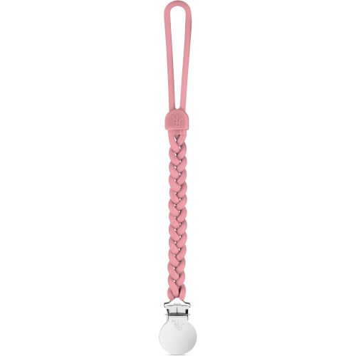 Ryan & Rose Cutie Clip Braiden Pacifier Clip - Braided Silicone (Rose)