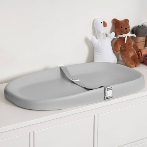 Papablic Wipeable Baby Changing Pad with Removable Safety Strap, Easy to Clean & Non-Slip Waterproof, Changing Pad for Dresser,Bed