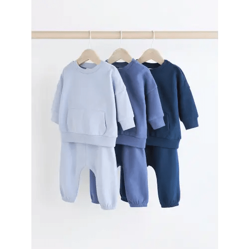 Buy Blue Baby Sweatshirt and Joggers Set 6 Piece (0mths-3yrs) from Next Australia