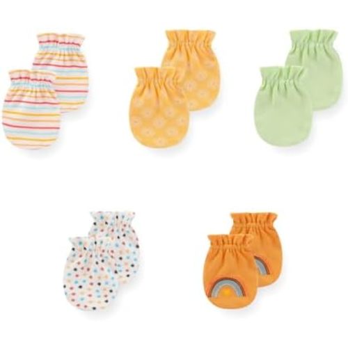 5 Pack Unisex New Born Boy Girls No Scratch Mittens Cotton Soft Baby Gloves Accessory 0-3 Months Baby Essentials