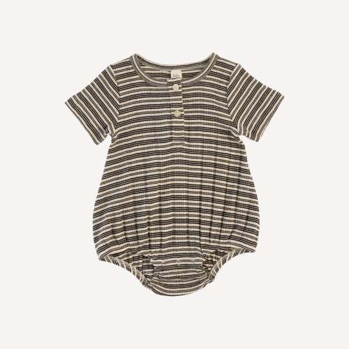 short sleeve henley bubble | black stripe | organic cotton multi rib – kate quinn
