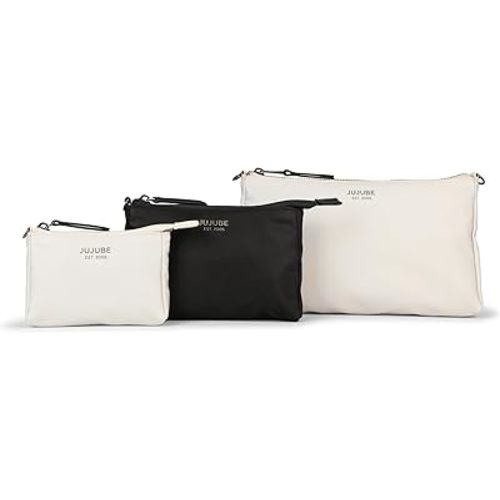 JuJuBe x Witney Carson - New 3-Piece Pouch Set, Diaper Bag Organizing Pouches, Convertible to Small Purse with Crossbody Strap, Perfect for Travel, Zipper Cosmetic Pouch, Cloud, Mother's Day Gift