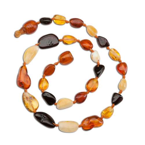 Amber Teething Necklace Multi - Multi Polished