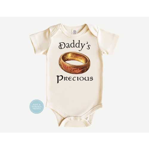 Daddy's Precious Halfling Baby Bodysuit: Lord of the Rings Nerdy Gift