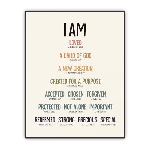 SWITHOM I Am Child Of God Scripture Poster - Nursery Room Decor, Bible Verses Wall Art for Kids, Affirmations Art Print, Classroom Wall Decor - 11x14 Inch Unframed