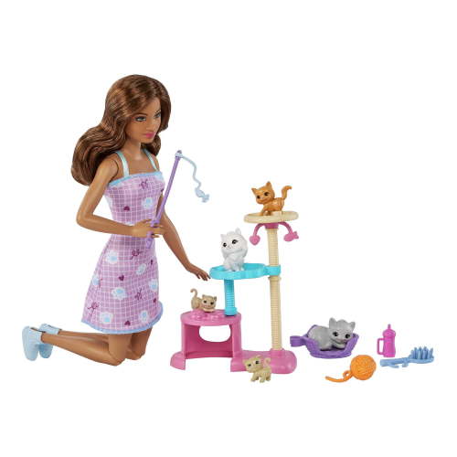 Barbie Kitty Condo Playset with Doll, 4 Kittens, Accessories