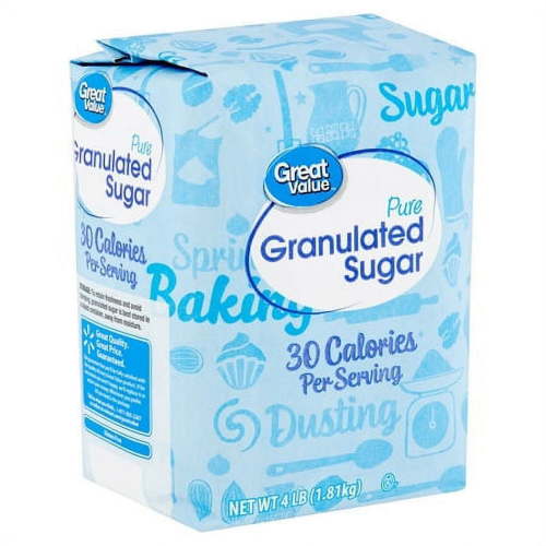 Great Value Pure Granulated Sugar 4 lb All-Purpose Baking Sweetener Kosher
