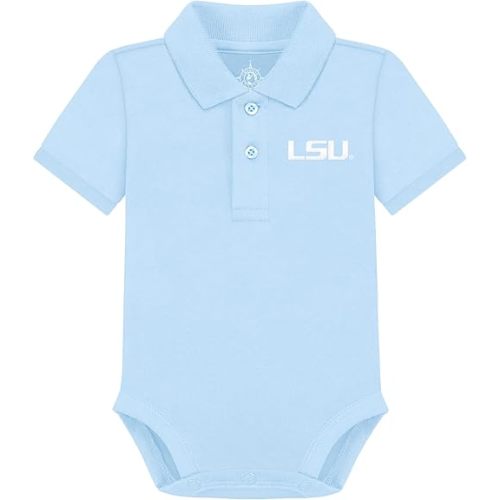 Creative Knitwear College Baby Polo Bodysuit Solid - Team Logo, Multiple Colors, for Boys & Girls (0-12 Months)