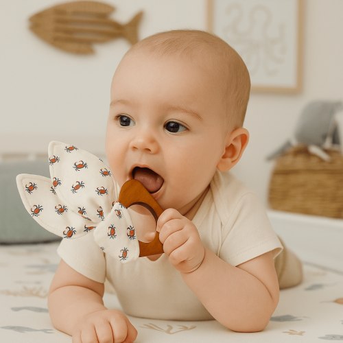 Baby Teething Ears - Crab | 100% Organic - Finn + Emma