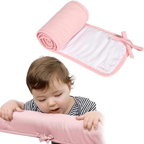 Double Thickness Crib Rail Teething Guard, Designed for Crib Top Rail Only (Not Side Rails) Furniture Edge Protector - Compliant with Infant Safe Sleep Act（Pink）