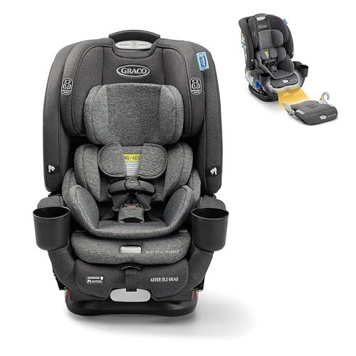 Graco® 4Ever DLX Slim 4-in-1 Infant to Toddler Car Seat, Rear Facing, Forward Facing, to High Back Booster & Backless Booster, Slim Car Seat Saves Space & Grows with Child, Thompson