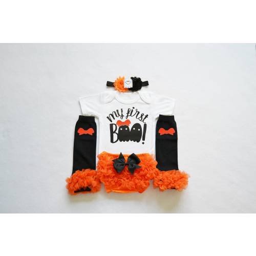 my first boo halloween baby girl outfit - my first halloween baby girl outfit - baby girl my 1st halloween outfit - baby girl ghost outfit