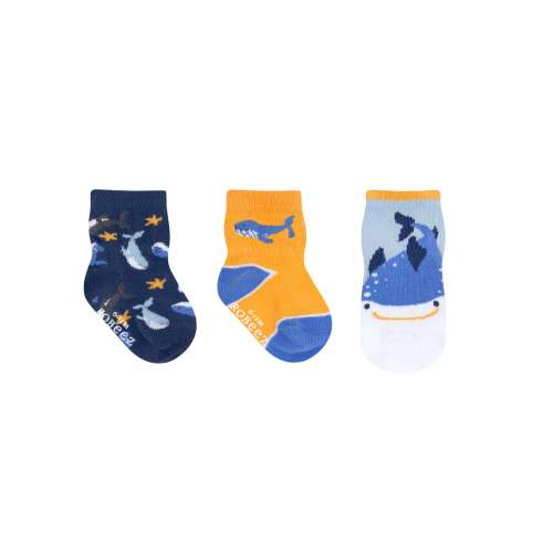 Humpback 3-Pack Baby Socks in Dark Blue – Robeez