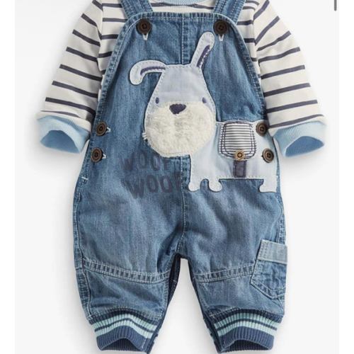 Cute Baby Boy Clothes Suit Toddler Boys' Striped long Sleeve T-Shirt+Denim Overalls Jumpsuit Pants Outfits Sets