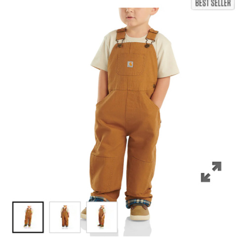 Kids' Canvas Bib Overall Flannel-Lined (Baby/Toddler) | Carhartt
