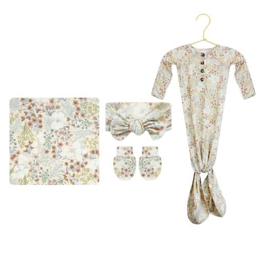 Pearl Newborn Headband Bundle + Knotted Gown