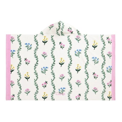 Stripe Floral Kid Beach Hooded Towel UPF 50+