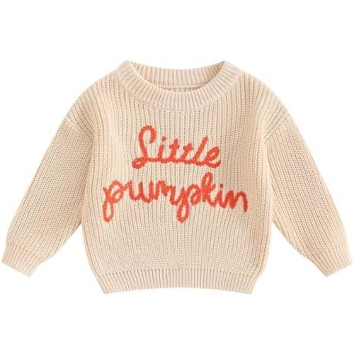Baby Halloween Outfit Newborn Boy Girl Cute Pumpkin Embroidered Oversized Sweater Infant Fall Winter Clothes