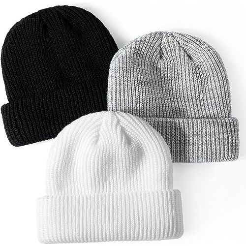Glooarm 3 Pack Baby Beanie Toddler Boys Girls Beanie Knit Warm Winter Hats Newborn Infant Cuffed Caps, 0-5 Years