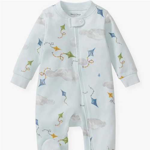Burt's Bees Baby Boys Sleep and Play PJs, 100% Organic Cotton One-Piece Zip Front Romper Jumpsuit Pajamas