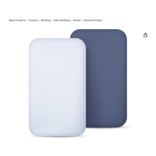 lulumoon Muslin Bassinet Sheets for Baby: Skin-Friendly & Soft Bedside Sleeper Bassinet Fitted Sheets for Boys