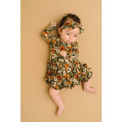 Rustic Blooms Long Sleeve Bodysuit Bamboo Dress