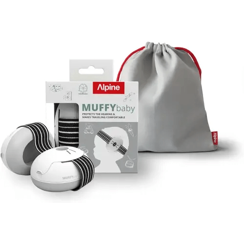 Alpine Muffy Baby Ear Protection for Babies and Toddlers up to 36 Months - CE & ANSI Certified - Noise Reduction Earmuffs - Comfortable Baby Headphones Against Hearing Damage & Improves Sleep - Black
