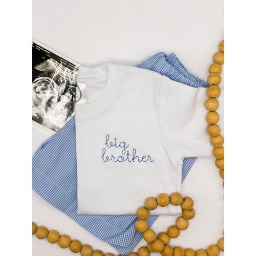 Big Brother Shirt, Machine Embroidered Outfit for New Baby Announcement, Shirt for New Sibling or Pregnancy Announcement