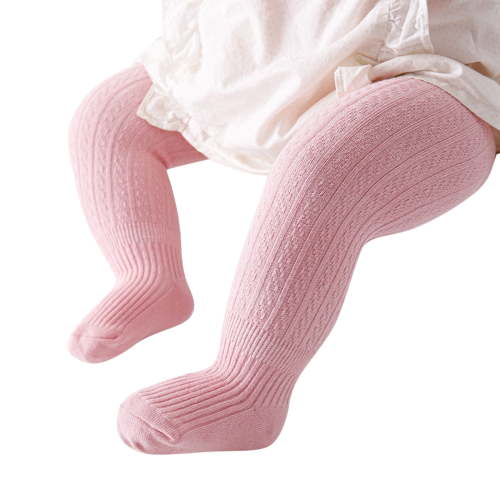 Tiijoy Baby Girls Leggings Solid Knitted Pantihose Infant Newborn Stretchy Tights, Sizes 0-6M