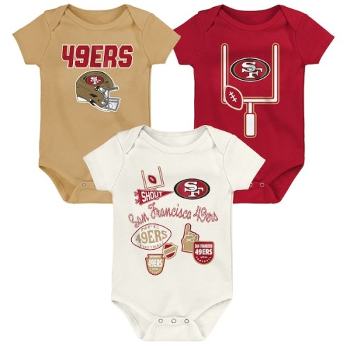 Infant & Newborn Outerstuff  San Francisco 49ers Littlest Player Three-Piece Bodysuit Set