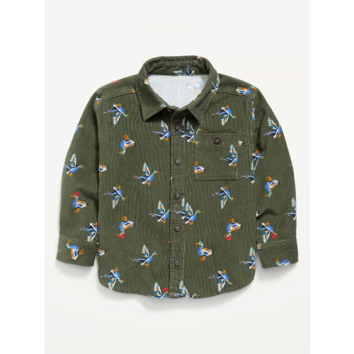 Printed Long-Sleeve Corduroy Shirt for Toddler Boys
