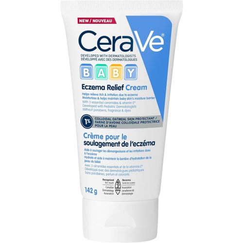 CeraVe Baby Eczema Relief Cream, Soothing Moisturizer for Eczema Prone Skin with 1% Colloidal Oatmeal and Ceramides, Fragrance Free, Recommended by Dermatologists, 142g