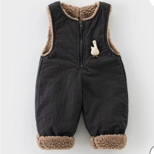 Baby & Toddler 3D Goose-Print Fleece Overalls