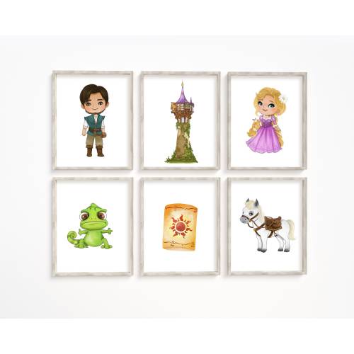 Rapunzel Tangled Inspired Nursery Girls Boys Room Wall Art Decor Print