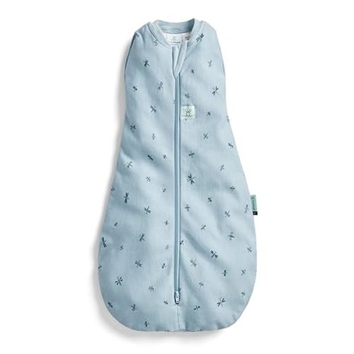 ergoPouch Cocoon Swaddle Sack 2.5 TOG - Baby Sleep Sack, Gentle Snug Fit Helps Calm Startle Reflex, Ideal for Arms In/Out Sleeping, Soft Breathable Fabric for Better Sleep (0 Months, Dragonflies)