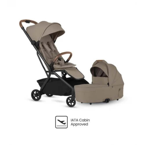 Silver Cross Nia Compact Stroller + Folding Bassinet Bundle - Champagne