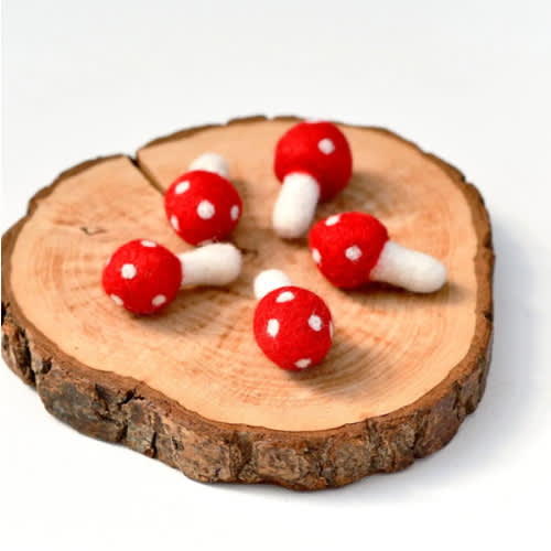 Felt Red Mushrooms – Tara Treasures