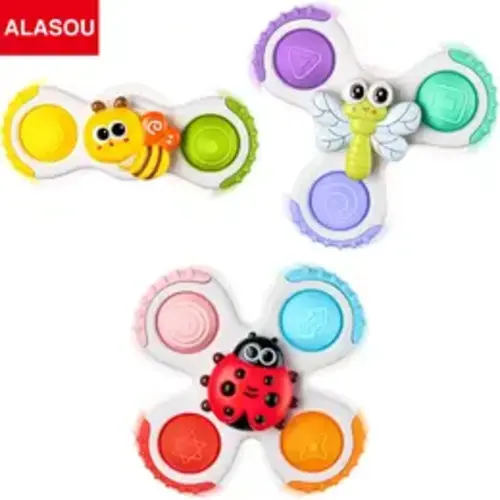 ALASOU 3PCS Pop-up Suction Cup Fidget Spinning Tops, Fun, Great Quality and Fun Classic Novelty Toy for Birthday Gifts - TikTok Shop