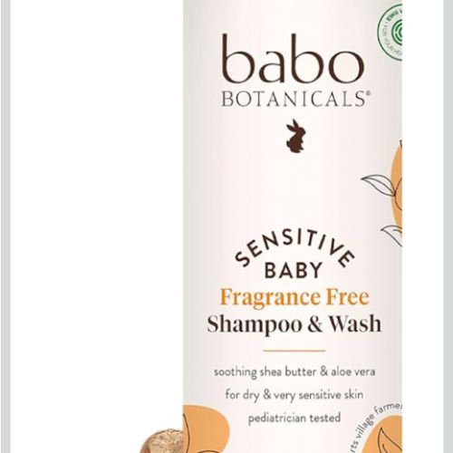 Babo Botanicals Sensitive Baby Fragrance-Free 2-in-1 Shampoo & Wash - Shea Butter, Calendula & Aloe Vera - EWG Verified - Cruelty-Free - Vegan - Pediatrician Tested - For Babies & Kids