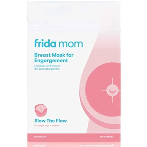 Frida Mom Breast Mask for Engorgement- Made with Cabbage, Jasmine + Sage to Relieve Engorged Boobs + Breastfeeding Weaning- 2 Sheet Masks - No Artificial Fragrances, Phthalates, or Parabens