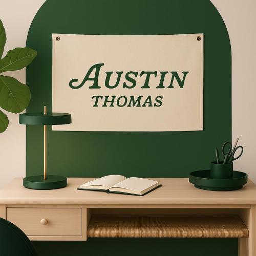 Custom Name Golf Pennant Banner: Nursery Wall Art, Baby Boy Gift