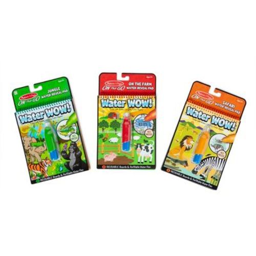 Melissa & Doug On the Go Water Wow! Reusable Color with Water Activity Pad 3pk, Jungle, Safari, Farm: Educational Reading Kit for 1st Grade