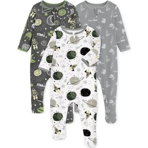 Yoofoss Baby Pajamas 100% Organic Cotton Baby Sleepers for Newborn 0-3 3-6 6-9 Months Boys Girl Clothes 3pcs Footed PJs