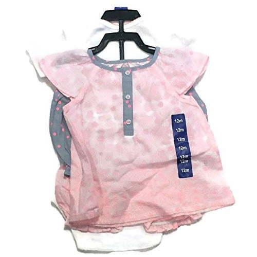 CartersBaby Girls Pink White and Gray Diaper Cover Set 4 Piece 24M